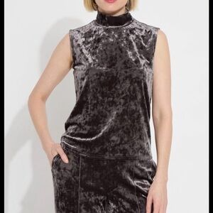 Lyssé New York Women's Velvet Sleeveless Tank Top in Gray Ash